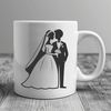 Bride and Groom Vector Illustration Download SVG illustration of a bride and groom, ideal for crafting and DIY projects.
