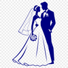 Romance Blooms with Bride and Groom A detailed illustration of a bride and groom exchanging vows in a romantic setting.