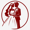 Beautiful Wedding Clip Art Vector Design A vector illustration of a wedding scene with a bride and groom.