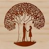 Beautiful Branches Entwined Illustration of a tree with intertwined branches and roots, symbolizing love and unity.