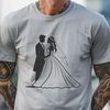 Couple's Special Moment SVG Design A vector illustration of a happy couple exchanging vows on their special day.