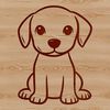 Weimaraner Sitting Vector Graphic A Weimaraner breed dog sitting on its haunches, depicted in vector format.