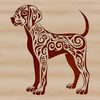 Beautiful Weimaraner Dog Silhouette A medium-sized dog with a sleek coat, standing on its hind legs.