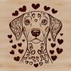 Love at First Sight Vector Dog Breed Weimaraner breed dog in vector format with heart patterns.