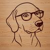 Weimaraner dog breed illustration in vector format