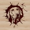Weimaraner Illustration in Vibrant Colors A detailed illustration of a Weimaraner breed dog with a dynamic pose.