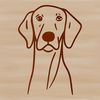 Digital Dog Illustrations in High Resolution A high-quality digital illustration of a Weimaraner breed dog in a neutral pose.