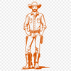 Cowboy SVG Design File A digital illustration of a cowboy in a western setting, created as a vector graphic.