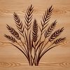 A stylized illustration of a single wheat grain, suitable for cutting machines like Cricut or laser cutters.