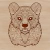 Elegant Wild Bear Design Vector illustration of an ornate bear's head, designed for cutting machines and digital design.