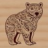 Decorative Bear Vector Design An ornate vector design featuring a bear depicted in a standing position with decorative elements.