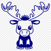 Free Moose Vector Image Download Illustrated SVG graphic of a large North American wild animal, commonly known as a moose.