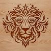 Golden Furry Big Cat Portrait A detailed illustration of a lion's head, featuring golden fur and regal facial features.