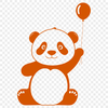 Cute Panda Silhouette for Design Projects A detailed illustration of a panda in its natural habitat, suitable for digital design projects.