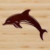 Wild Dolphin Underwater Vector Graphic Vector graphic representation of a wild marine mammal swimming underwater.