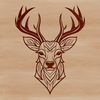 Ornate Animal Vector Graphic A detailed illustration of a deer's head, suitable for cutting machine projects and vector design.