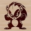 Beautiful Wildlife Sketch SVG A realistic illustration of a skunk in vector format.