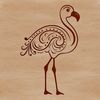Ornate Flamingo Bird Illustration An ornate illustration of a flamingo bird with detailed plumage and beak.