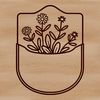 A stylized illustration of a flower pocket, featuring realistic wildflower elements.