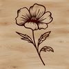 Beautiful Nature Clipart Image A colorful illustration of a single wild flower in full bloom against a simple background.