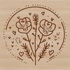 A detailed illustration of a single wild flower with petals and center, suitable for digital crafting.