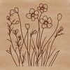 Nature-Inspired Flower Design A hand-drawn illustration of a delicate wild flower, suitable for vector graphics and cutting machine designs.