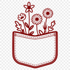 Vector Flower Pouch Illustration A detailed vector illustration of a flower-shaped pocket, suitable for various design applications.