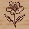 Single Floral Design SVG Icon A single, colorful wild flower with petals and center in bloom against a plain background.