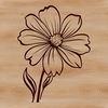 Hand-Drawn Flower Vector Art A hand-drawn vector illustration of a single wild flower with delicate petals and a green stem.