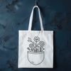 Wildflower Blooms in a Colorful Pocket A colorful illustration of a wild flower pocket with stems and leaves.