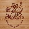 Wildflower-inspired Pocket Clip Art A stylized illustration of a wild flower pocket, designed as a vector art template.