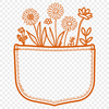 Floral patterned flower pocket design with intricate details, suitable for various digital applications.