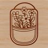 Floral Pocket Motif Design A stylized floral design featuring a pocket motif.