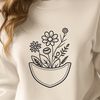 Wild Flower SVG Pattern A vector illustration of a floral pocket design featuring a cluster of wild flowers.