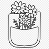 Illustrated Flower Pocket Design A high-quality illustration of a flower pocket with intricate details, suitable for vector design projects.