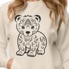 Beautiful Standing Animal Artwork A stylized illustration of a standing bear with ornate details, suitable for vector art and design projects.