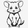 A detailed illustration of a possum, a small wild animal native to various parts of the world.