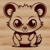 Free Vector Possum Clip Art An illustration of a wild animal possum in a vector format.