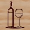A glass filled with red wine next to an open bottle, representing a classic drink.