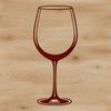 A detailed illustration of a glass of red wine with a subtle drop effect.