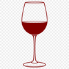 Free Wine Glass Vector Graphic A simple illustration of a glass filled with red wine, suitable for vector design projects.