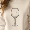 A digital representation of a glass containing red wine.