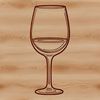A stylized illustration of a glass containing red wine, suitable for vector design.