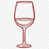 Elegant Wine Glass SVG File Download A stylized illustration of a wine glass containing red wine, suitable for digital design projects.