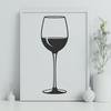 Elegant Wine Pour Illustration A stylized illustration of a wine glass with a generous pour of red wine in it.