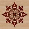 A delicate, intricate snowflake design made up of symmetrical patterns and lines, suitable for various crafting projects.