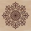 A delicate, intricately designed snowflake with six symmetrical arms, suitable for vector art and cutting machine projects.