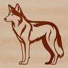 Standing Wild Animal Vector Art A realistic illustration of a wolf standing upright, suitable for various uses including vector art and clip art designs.