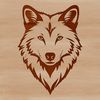 Beautiful Wolf Face Design An illustration of a wolf's head, featuring detailed facial features and fur texture.