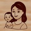 Mother and Child SVG Image A simple illustration of a female figure, suitable for various uses including design and decoration.